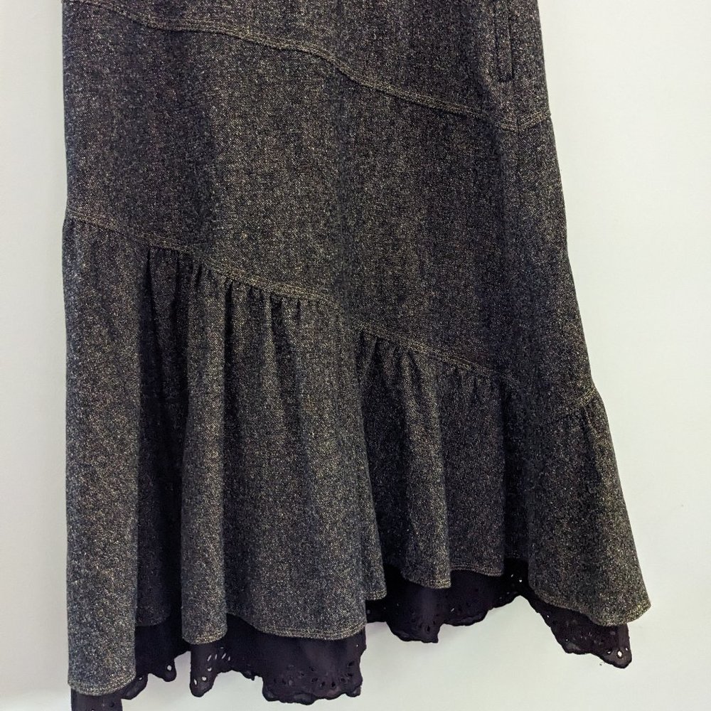 Cottagecore skirt, brown, ruffle